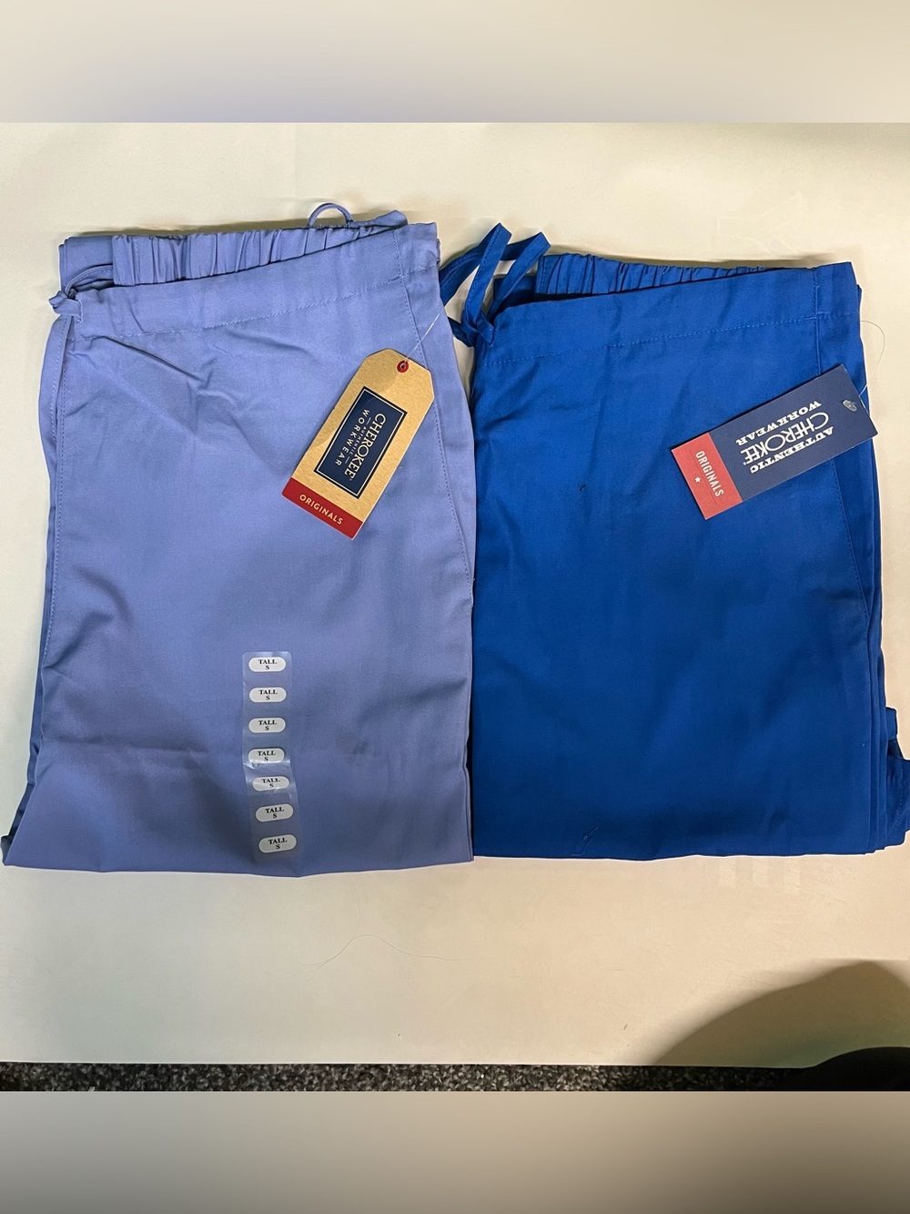 NWT Lot of 2 Cherokee Workwear Royal and Ceil Blue Straight Leg Scrubs Size ST